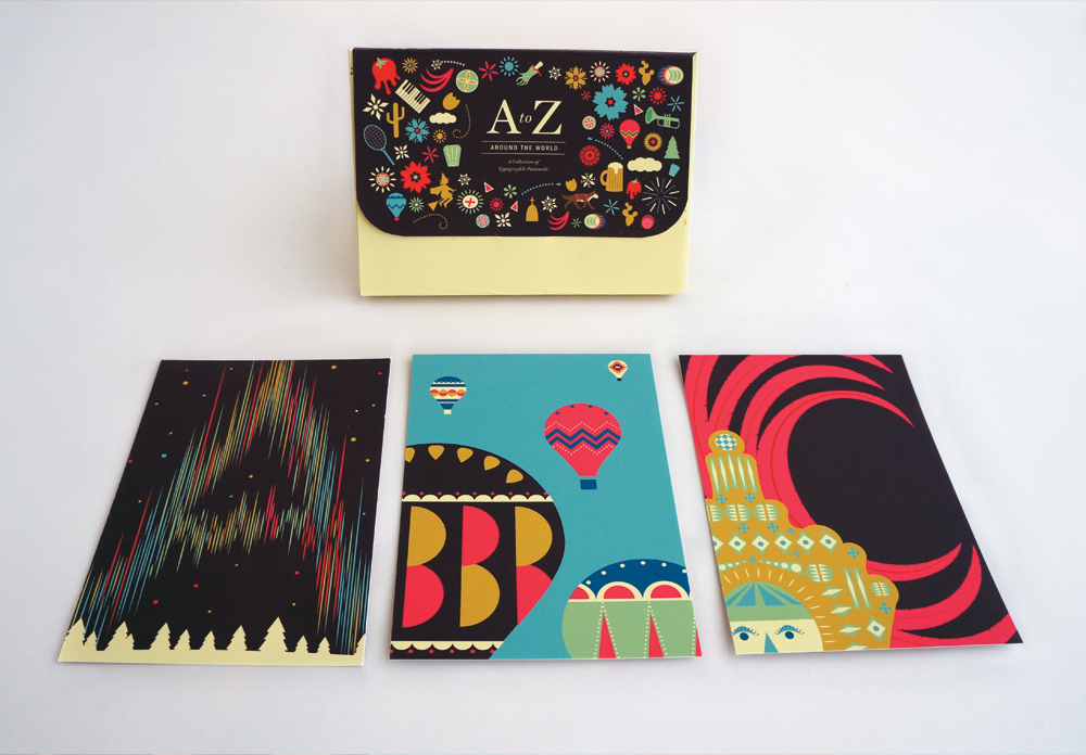package and postcards